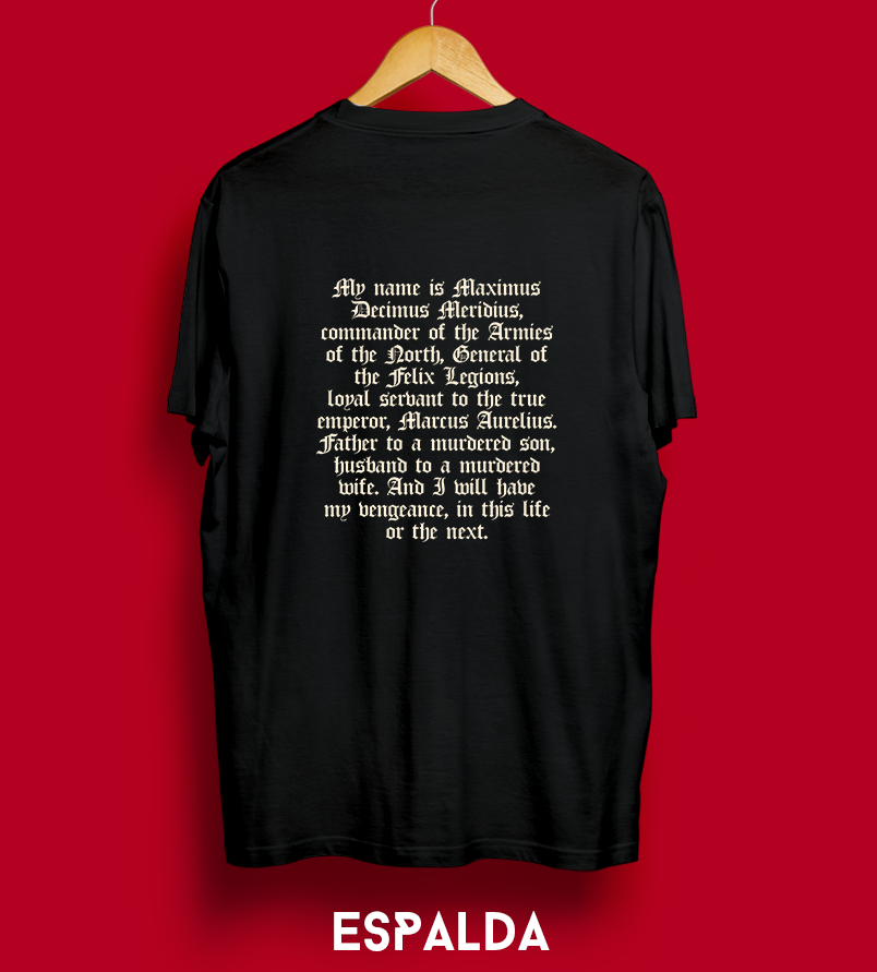 Remera Gladiador - Negra - Doble estampa